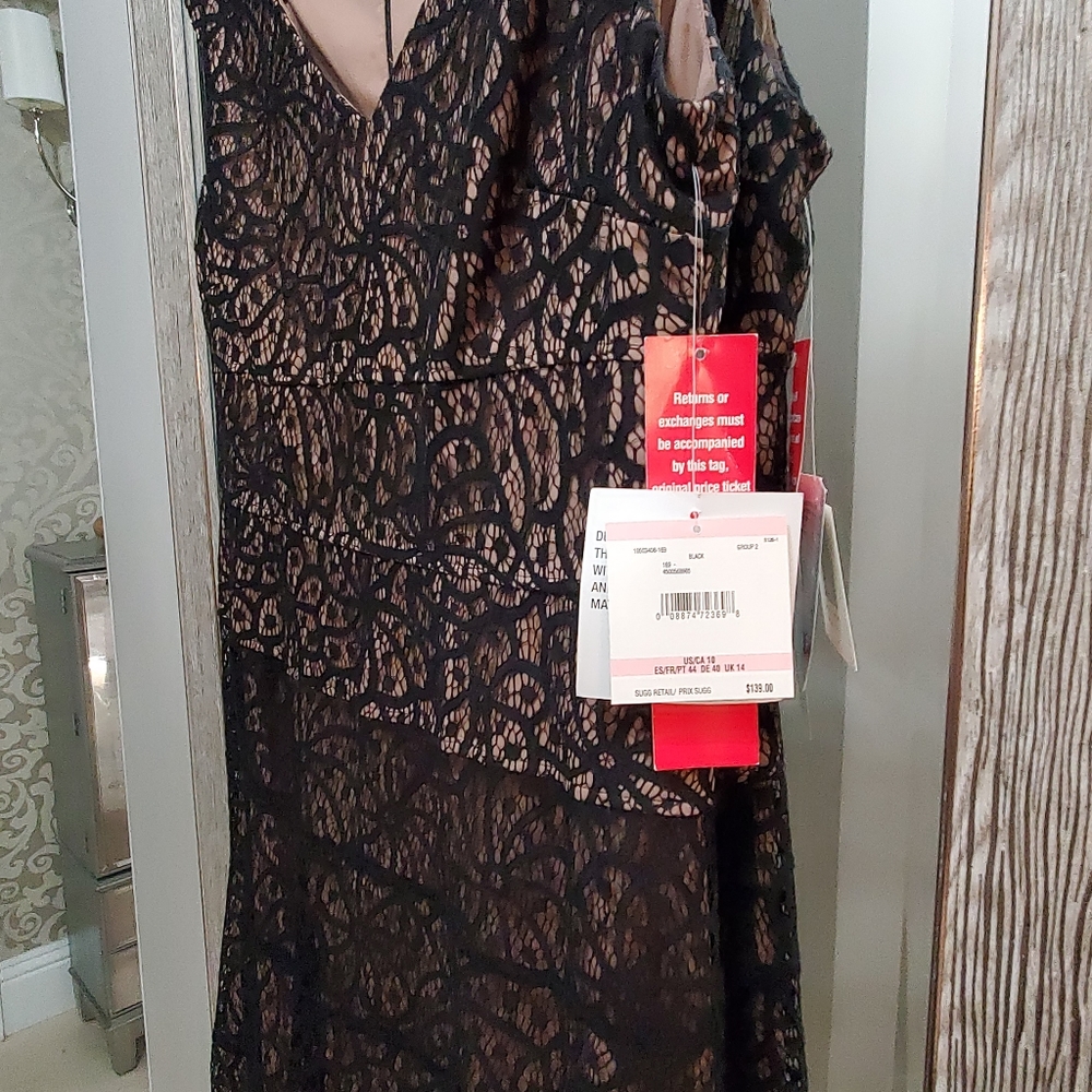 Black lace A line dress